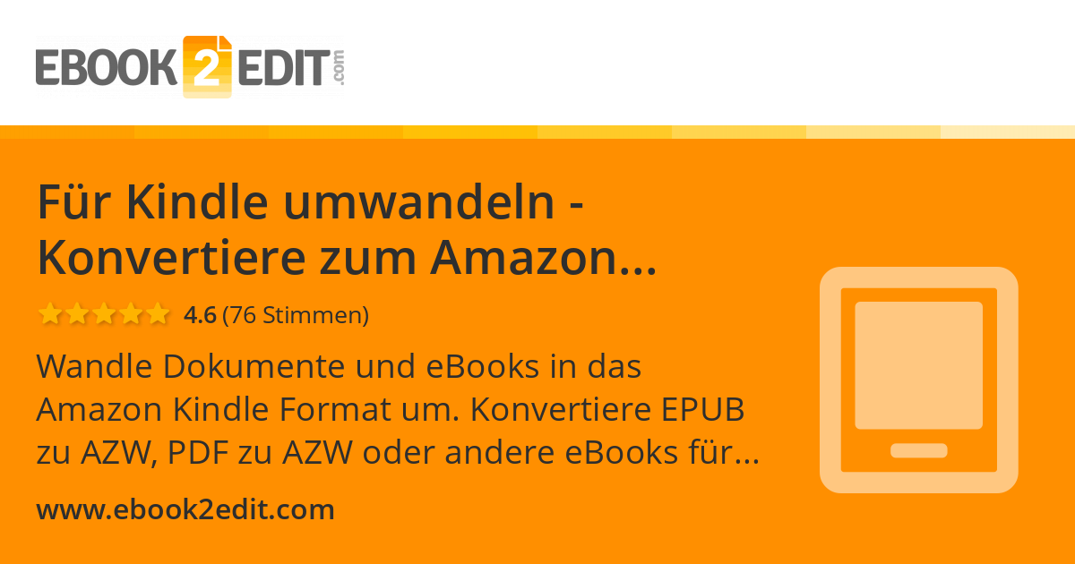 Für Kindle umwandeln Konvertiere zum Amazon Kindle Format